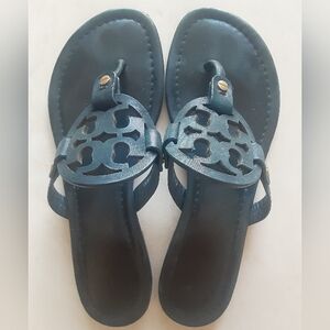 Tory Burch Miller Navy Blue Sparkly Sandals Sz 7 *READ*